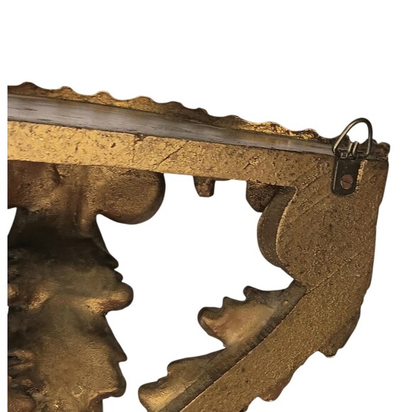 Vintage Wall Shelf Gold Ornate Italian Rococo Hollywood Regency Plastic 9x8x4.5 - Picture 14 of 16